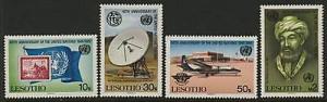 Lesotho 492-5 MNH United Nations, Aircraft, Flag, Maimonides, Stamp on Stamp