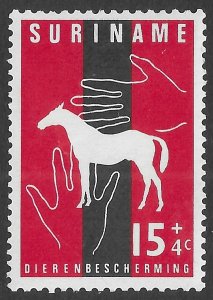 Suriname 15c+40c Animal Protection issue of 1962 Scott B93 MLH Hands on Horse