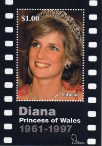 Liberia 1997 TRIBUTE TO DIANA s/s Perforated Mint (NH)