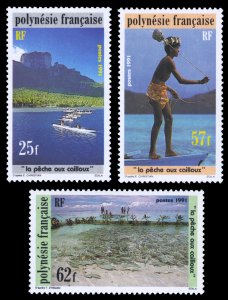 French Polynesia 1991 Scott #571-573 Mint Never Hinged