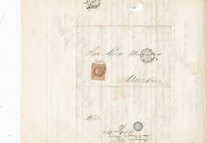 Spain 19th century imperf stamp cover  Ref: 8253