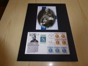 Mannerheim USA FDC Cover and mounted photograph mount size A4