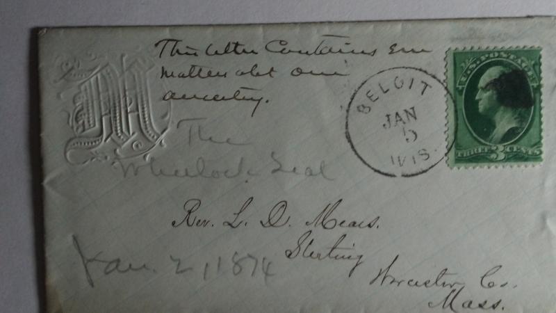 SCOTT # 158 POSTAL HISTORY 1874 WITH BEAUTIFUL MONOGRAM ON ENVELOPE !!