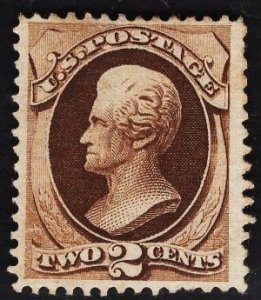 US Stamp #157 2c Brown Jackson MINT NO GUM SCV $125