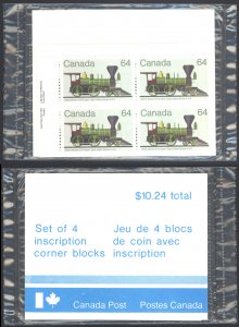 Canada Sc# 1002 MNH PB Set/4 (SEALED) 1982 30c-60c Locomotives