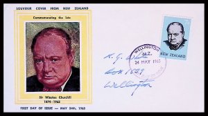 New Zealand SC#371 Commemorating the Late Sir Winston Churchill (1965) FDC