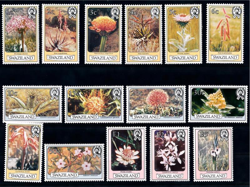 [66913] Swaziland 1980 Flora Flowers Blumen 15 Values MNH