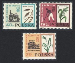 Poland Freedom from Hunger 3v 1963 MNH SC#1112-1114 SG#1358-1360