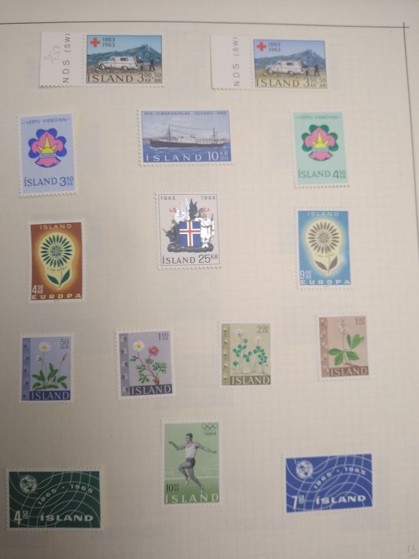 collection on pages Iceland 1954-67 NW: CV $309