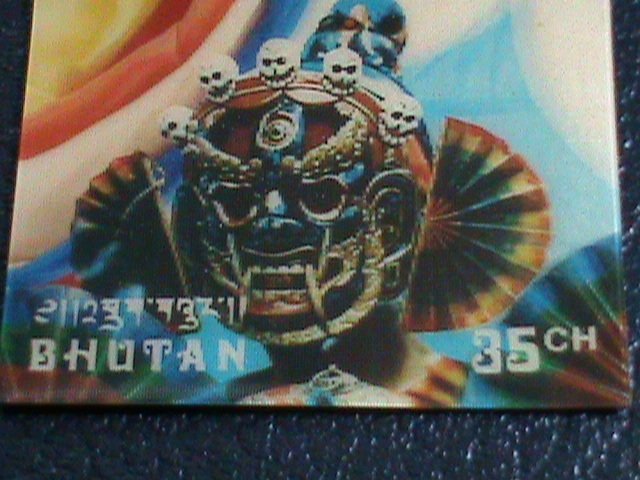 ​BHUTAN 3D STAMP-1976 VERY SPECIAL 3D COLORFUL MASK MNH STAMP VERY FINE