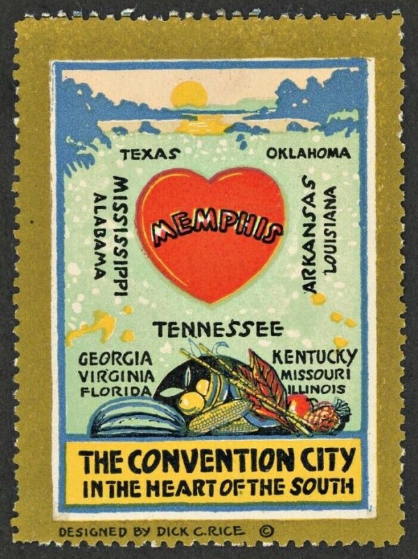  1910s MEMPHIS TENNESSEE  USA Advertising Poster Stamp 