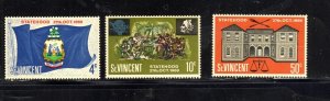 ST. VINCENT #276-278 1969 FLAG & ARMS OF DT. VINCENT MINT VF NH O.G