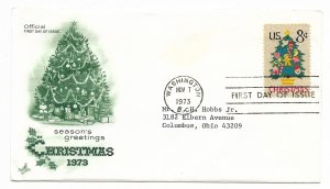 US 1508 8c Christmas Tree on FDC Artcraft Cachet Variety w Enclosure ECV $15.00