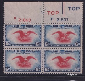 BOBPLATES #C23 Eagle Plate Block 21836 21912 F-VF H Type I DCV=$8