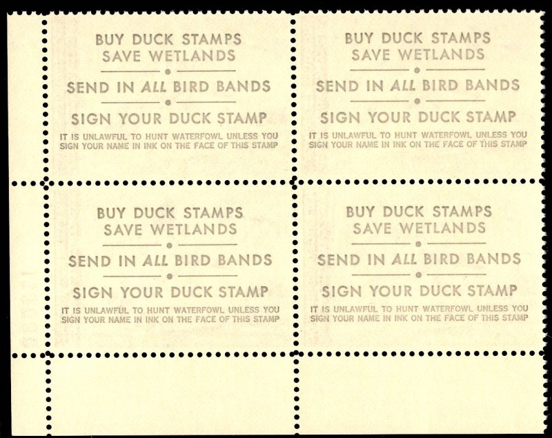 US Stamp #RW49 $7.50 Plate Block MINT NH SCV $60