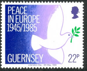 GUERNSEY 1985 QE2 LIBERATION FROM GERMANY Issue Sc 313 MNH