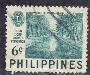 PHILIPPINES  SC# 583 USED  6c 1952  LIONS CLUB   SEE SCAN