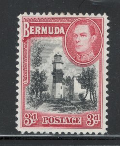 Bermuda 1938 King George VI & St. David's Lighthouse 3p Scott # 121 MH