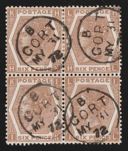 IRELAND 1872 Great Britain QV 6d block. plate 11. SG Spec J79(3) cat £638 