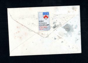 KEBLE COLLEGE OXFORD 1970 CENTENARY STAMP USED ON COVER