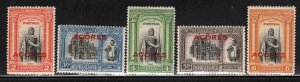 Azores #258-62 ~ Unused, Hinged, HM