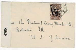 Quelimane 1918 Chinde cancel on cover to the U.S., censored, Scott 14