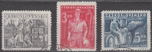 Czechoslovakia Scott #394-396 1949 Used