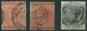 70687 - JAMAICA - STAMPS: lot of 3 Fine USED stamps