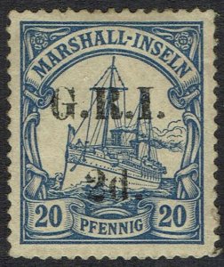 GRI MARSHALL ISLANDS 1914 YACHT 2D ON 20PF 5MM SPACING
