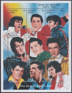 MALDIVE ISLANDS Sc # 2108 MNH SHEETLET of 9 for ELVIS PRESLEY