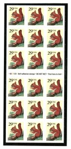 US  2489a  Red Squirrel 29c - Conv Booklet of 18 - MNH - 1993 - D23133