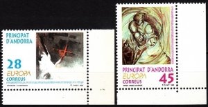 ANDORRA (Spanish) 1993 EUROPA: Modern Paintings. CORNER, MNH