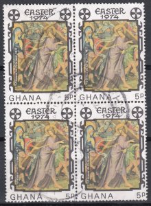 Ghana 1974 Sg700 5p Multicoloured Used Block Of 4 Easter