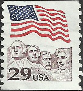 # 2523 USED FLAG OVER MOUNT RUSHMORE    