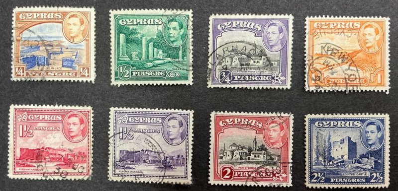 Cyprus #143-155 - 1938-1944 Complete set of 16 Used stamps.