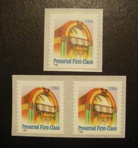 Scott 2912A, 25 cent Juke Box, Pair & Single, MNH