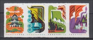 ​(J) USA Sc#5307-5310 5310a Dragons Strip of 4 Forever Stamps MNH