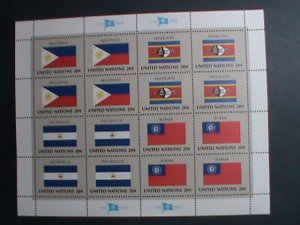 ​UNITED NATION-1982 SC#382-385 -FLAGS SERIES MNH FULL SHEET- VERY FINE