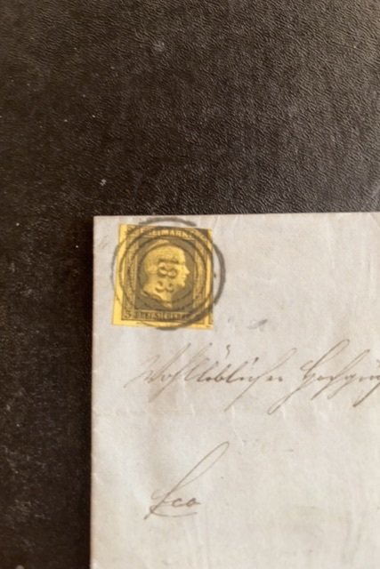 Germany Prussia Scott number 5 on cover