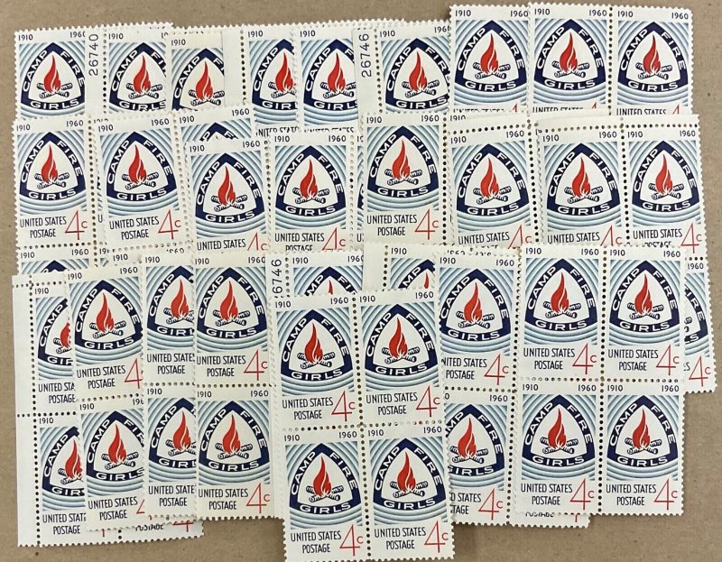 1167 Camp Fire Girls 50th Anniversary 100 MNH  4 cents stamps FV $4   1960 