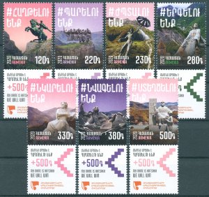 Armenia Military Stamps 2020 MNH Insurance Foundation Servicemen 7v Set + Coupon