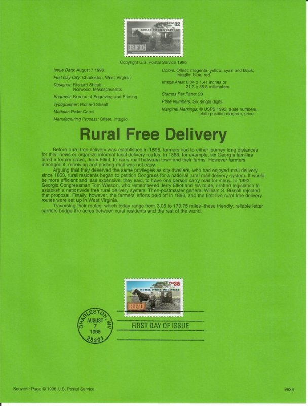 US SP1214 Rural Free Delivery Souvenir Page #3090