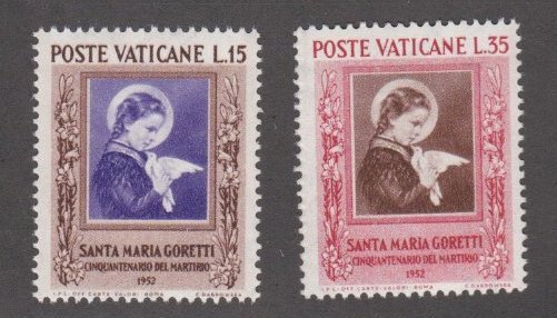 Vatican City # 156-157, St. Maria Goretti, Mint NH, 1/2 Cat.