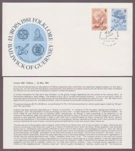 Guernsey # 222 - # 223 , EUROPA 81 FDC - I Combine S/H