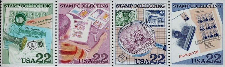 Scott #2198-2201 Stamp Collecting 22c (Booklet Singles Set of 4) 1986 Mint  NH