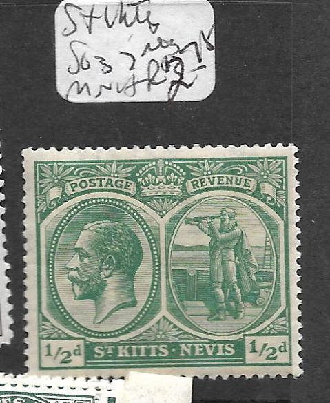 ST KITTS NEVIS  (P0202B) KGV 1/2D COLUMBUS SG 37  MNH