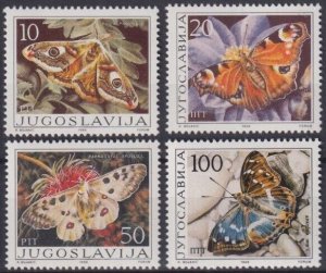 Yugoslavia 1986 MNH Stamps Scott 1788-1791 Butterfly Butterflies