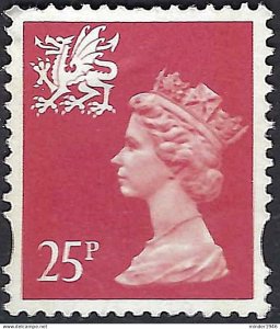 GREAT BRITAIN Wales 1993 QEII 25p Greyish-Red Machin SGY73 FU