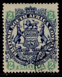 RHODESIA QV SG47, 2s indigo & green/buff, FINE USED. Cat £15. 