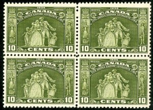 Canada Stamps # 209 MNH Superb Block of 4 Scott Value $210.00